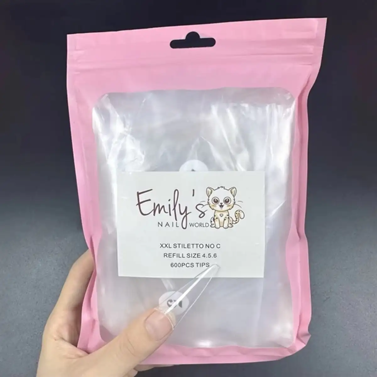 2XL Stiletto Clear Tips (Refill Size 4,5,6 - 200pcs/each)