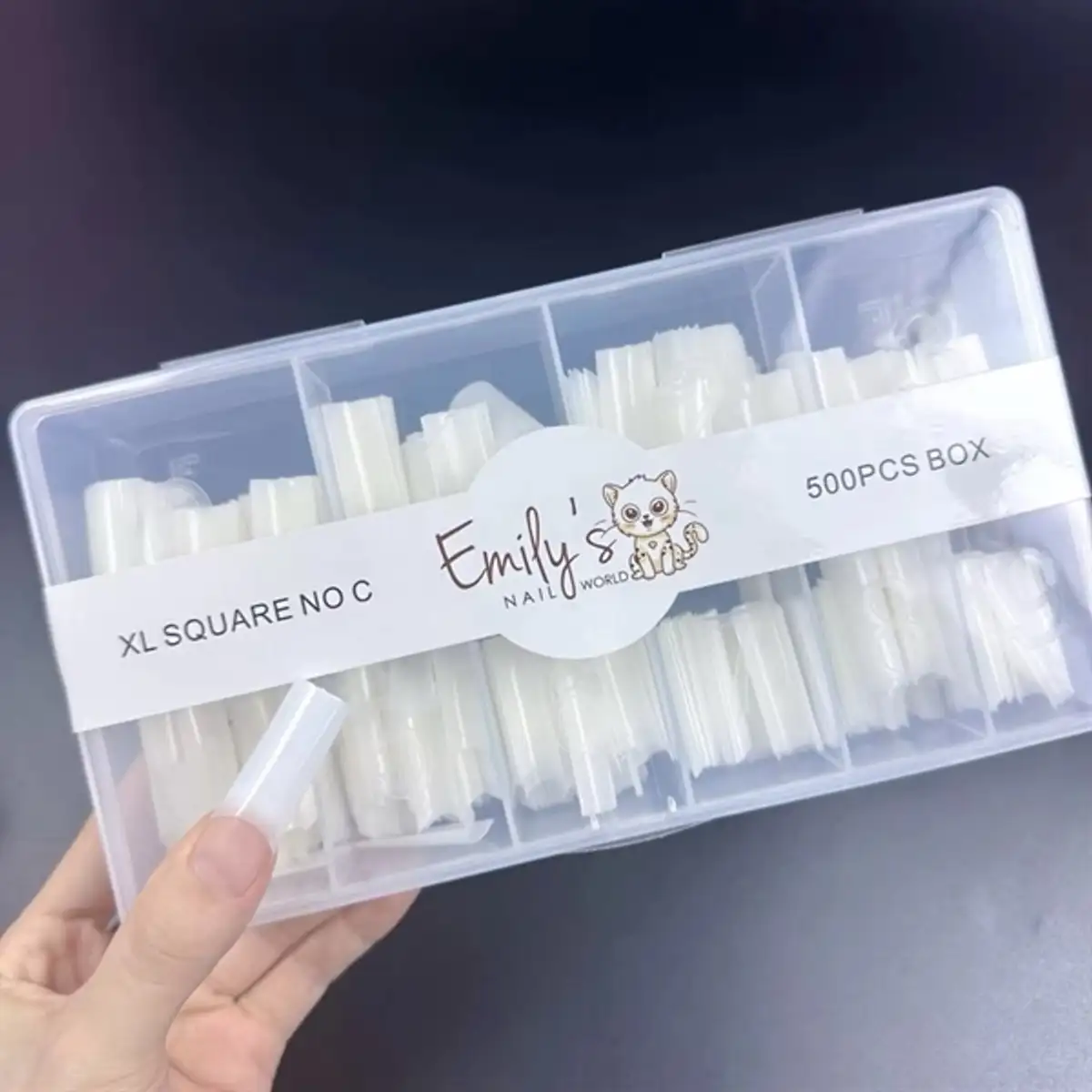 XL Square Natural Tips (Box 500pcs 0-9)
